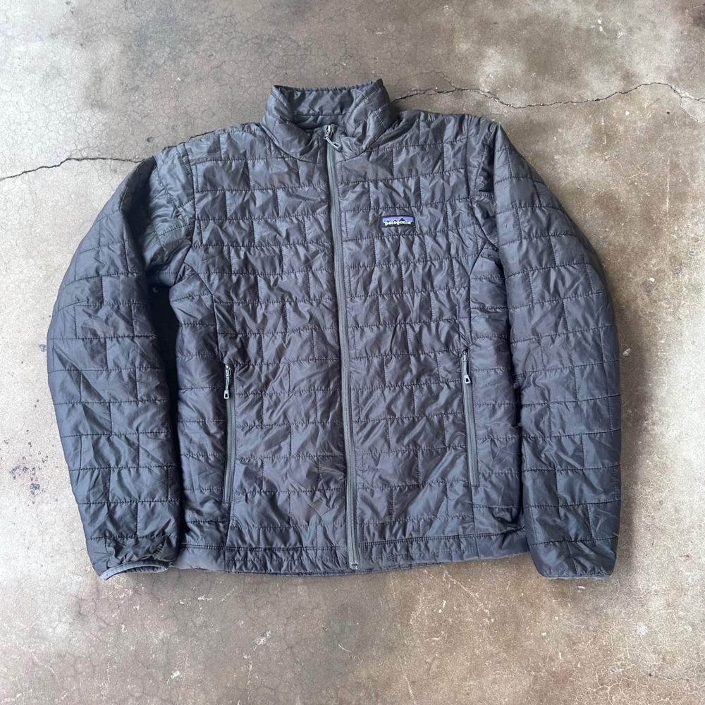 Patagonia Nano Puff Jacket Men Small Gray Excellent Primaloft Quilted Puffer